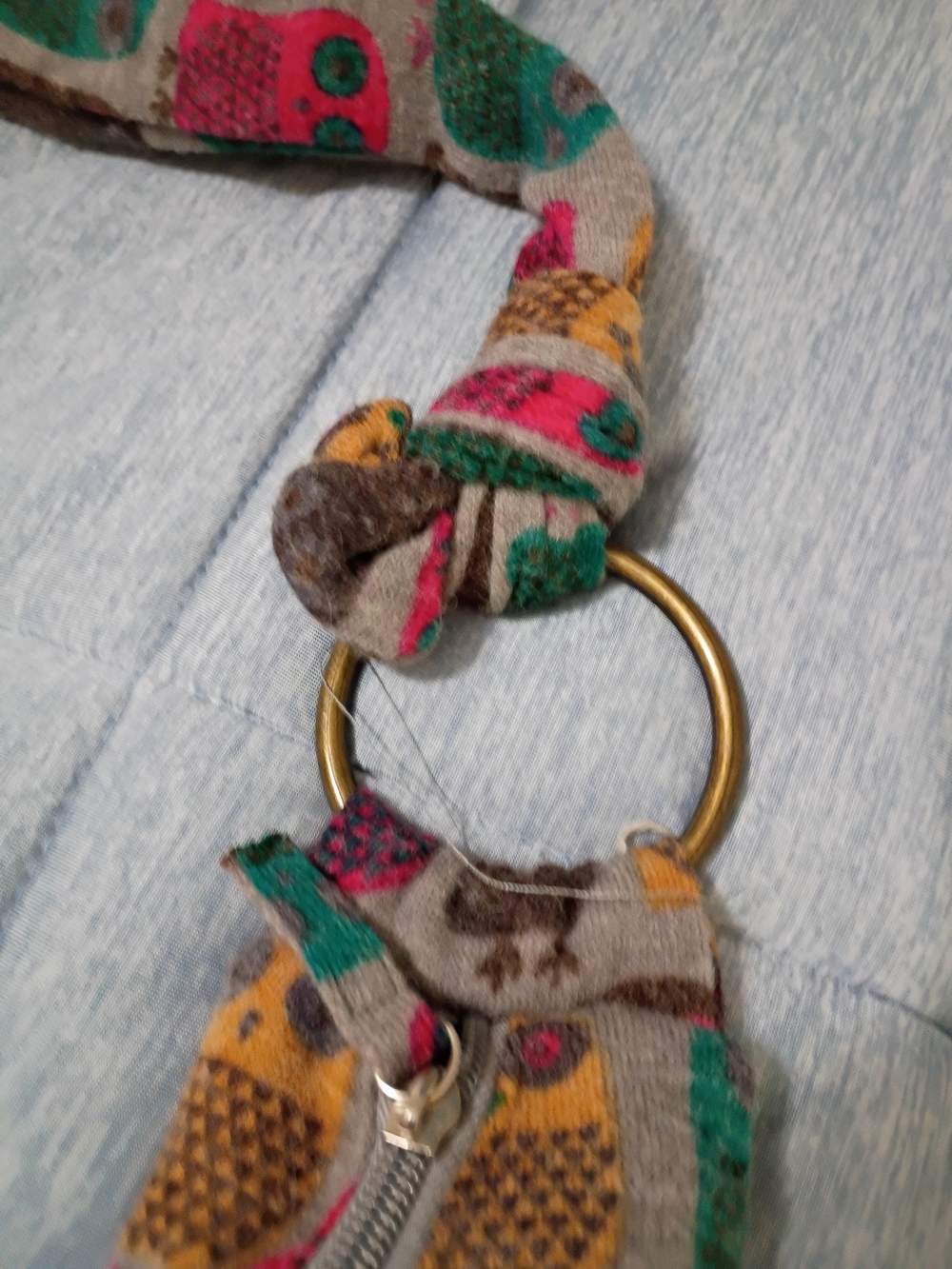Colorful Owl-Print Slouch Hobo Bag in Multicolor - Picture 3 of 6